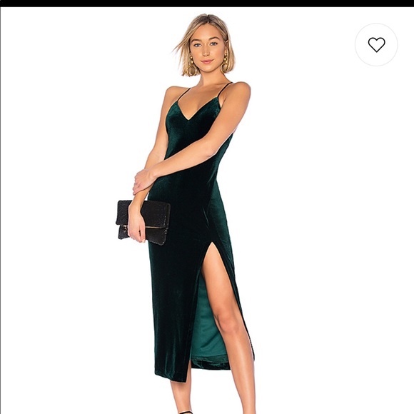 revolve green velvet dress